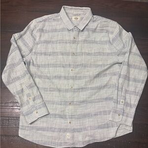 Marine Layer Men’s Selvage Long Sleeve Shirt Blue Stripe Size XL